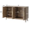 ORRD 4-Door Carved Sideboard Buffet Cabinet with Adjustable Shelves - 4 of 4