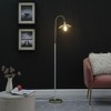 64.25" In Industrial Farm Pendant Cage Satin Matte Gold/White Metal Floor Lamp - 3 of 4