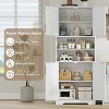 67in Tall Kitchen Storage Cabinet, Bathroom Cabinet with Adjustable Shelves, Freestanding Pantry Cabinet, Cupboard for Living Room, Dining Room,White - 3 of 4