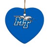 Middle Tennessee State Primary Logo HeartShaped Porcelain Holiday Christmas Tree Ornament  2.8" - 2 of 4