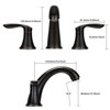 COZONY 3 Hole Bathroom Sink Faucet, Pop Up Drain with Hot Cold Water Lines - 3 of 4