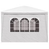 vidaXL Outdoor Party Tent - 9'10"x9'10" UV & Water Resistant White Garden Marquee with Steel Frame, Decorative Windows & Zippered Entrance - 4 of 4