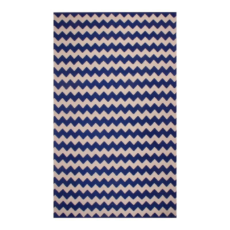 Modern Chevron Zig-Zag Geometric Printed Ultra-Soft Cotton High-Traffic Long-Lasting Indoor Transitional Eclectic Casual Area Rug by Blue Nile Mills, 1 of 3