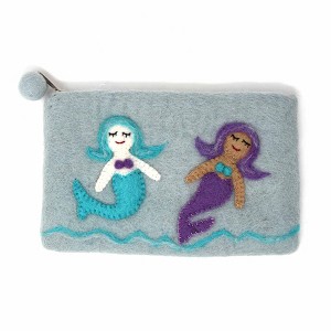 Slickblue Unique Felt Pouch - 8.25"x5.15" with Multiple Design, Fully Lined with Zipper and Pom-Pom Pull - 1 of 3