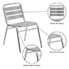 Flash Furniture Commercial Aluminum Indoor-Outdoor Restaurant Stack Chair with Triple Slat Back - 3 of 4