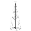 vidaXL Christmas Cone Tree with Cold White LED Lights - Water-Resistant Indoor/Outdoor Holiday Decoration - Standalone Tree with Star Light Top - 3 of 4