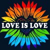 Adult Design By Humans Love is Love Sunflower Pride By Belugastore T-Shirt - 2 of 2