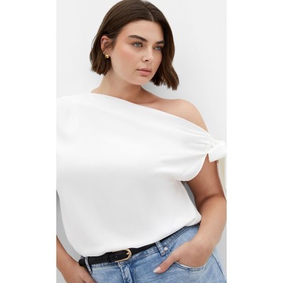 Women's Plus Size Elisa Top - white | CITY CHIC