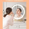 White 19 Inch Vanity Mirror with Lights, Round Large LED Vanity Mirror with Smart Touch 3 Colors Dimmable, Touch Lighting, 360° Rotation for Dressin - 2 of 4