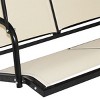 Costway 3 Person Outdoor Patio Swing Canopy Awning Yard Furniture Hammock Steel Beige - 4 of 4