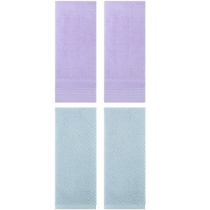 REGALWOVEN 4 Pcs Striped Comfortable Quick Drying Non-Linting Hand Towel 14" x 30" - 1 of 4