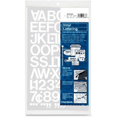 Chartpak Vinyl Numbers/Cap Letters 1" White 01036