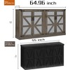 NicBex 4 Rattan Doors Sideboard Buffet Cabinet Wooden Coffee Bar Cabinet with Storage for Kitchen,Living Room - 3 of 4