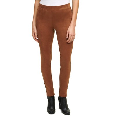 Calvin Klein Womens Faux Suede Pull On Casual Leggings