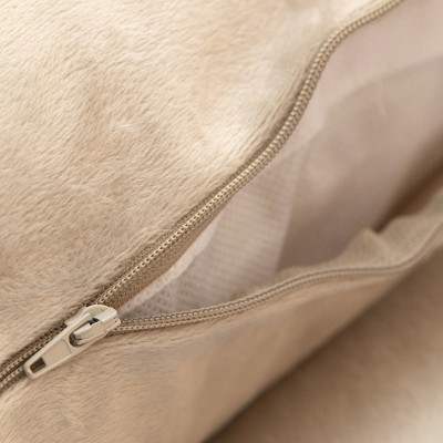 Taupe Velour Decorative Throw Pillows with Inserts, Set of 2