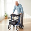 Rhythm Healthcare Crescendo Rollator 4 Wheel Walker with Backrest, Matte Blue - 4 of 4