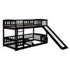 NicBex Twin Over Twin Bunk Bed with Guardrail and Fence,Loft Bed with Ladder and Slide,Modern Bunk Beds,Noise Reduced Bunk Beds for Bedroom - 2 of 4