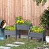Gulches 72.5" x 17.75" x 31.5" Gray Raised Garden Bed with 3 Planter Boxes and Elevated Design - 2 of 4