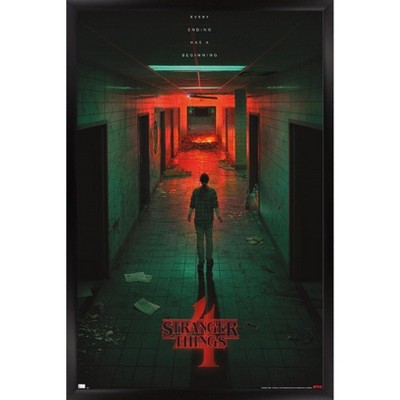 Trends International Netflix Stranger Things: Season 4 - Russia Teaser One  Sheet Framed Wall Poster Prints White Framed Version 14.725 x 22.375