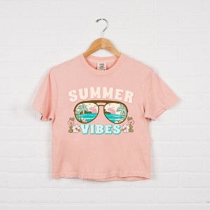 Simply Sage Market Women's Summer Vibes Beach Short Sleeve Relaxed Fit Cropped Tee - 1 of 4