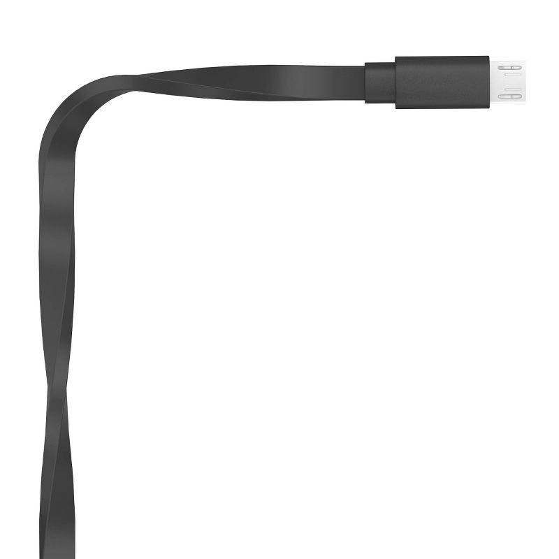 Just Wireless 6&#39; Flat TPU Micro USB to USB-A Cable - Black, 5 of 9