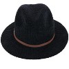 CTM Women's Chenille Ribbed Knit Fedora with Hatband - 4 of 4