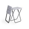 Homy Casa Joey Set of 2 Foldable Side Tables with Metal Frame, Modern TV Tray Tables for Living Room - 2 of 4