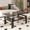 Coffee Tables Rectangular, Coffee Tables Contemporary With Tempered Glass Tabletop And Mdf Layer, Coffee Tables Modern-Cuddlewood - 2 of 4