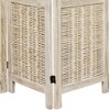 5 1/2 ft. Tall Bamboo Matchstick Woven Room Divider - Burnt White (4 Panel) - 3 of 3