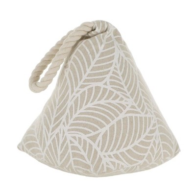 Evideco French Home Goods Jungle Print Cotton Weighted Door Stop – 2.3 lbs, Decorative & Functional with Handle, Available in White & Black