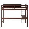 Whisen Twin Size Rubber Wood Loft Bed with Ladder, Safety Guardrail and built-in desk - 3 of 4