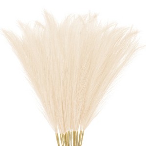Unique Bargains Dried Plants Artificial Durable Small Fluffy Pampas Grass for Home, Office, Party 20 Pcs 21.7 Inch - 1 of 4