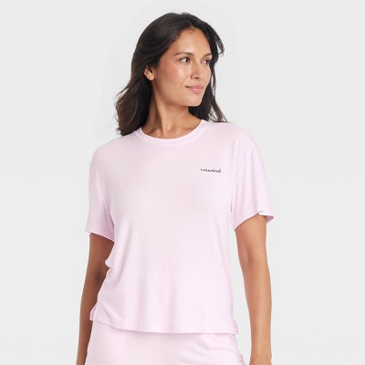 Women's Cloud Knit Pajama T-Shirt - Auden™ Pink S