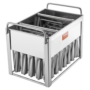 VEVOR Commercial Popsicle Moulds, 40PCS Cylindrical Ice Pop Moulds, Stainless Steel Ice Lolly Popsicle Moulds, Ice Cream Maker Mould Holder - 1 of 4