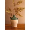 Clay Urn 13"H – Large Green & Terracotta, Dual-Handled Glazed & Matte Decorative Vase by Kalalou - 2 of 3