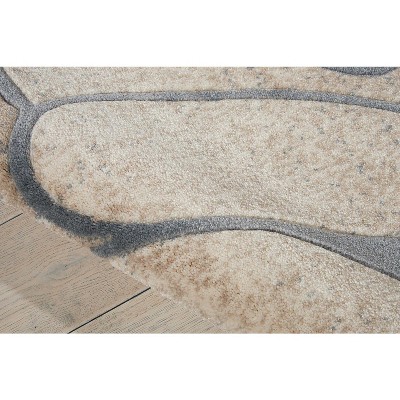 Handmade Beige Floral Synthetic 5' x 7' Area Rug