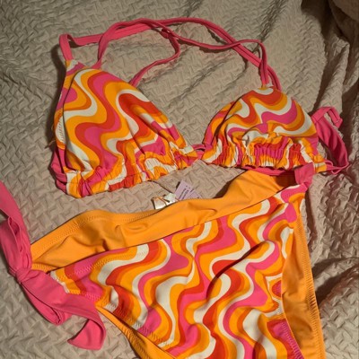 Women's Reversible Triangle Bikini Top - Wild Fable™ Multi Pink 1x