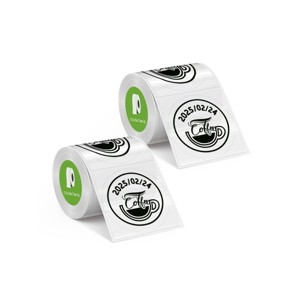 Nelko Set of 2 50x50mm Transparent Label Paper Rolls - 1 of 4