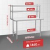 Stainless Steel Table with Overshelves, 36" X 24" Commercial Work Table with 36" X 12" Shelf - 2 of 4