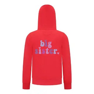 Everyday Kids Big Sister Girls Zip Up Hoodie – Cute Colorful Sibling Sweatshirt - 1 of 4