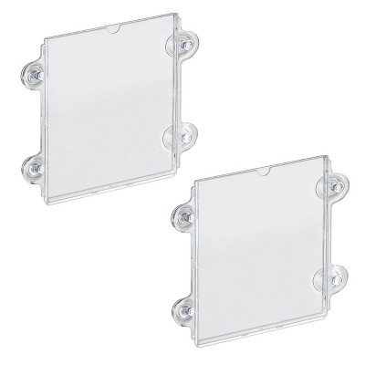 Clear Acrylic Window/Door Sign Holder Frame with Suction Cups, 8.5''W x 11''H