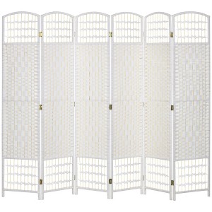 NicBex Room Divider Folding Woven Privacy Screen with Wood Legs Partition for Home & Office - 1 of 4