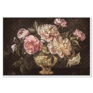 Art Remedy Vintage Vase and Classical Flowers Classical vintage floral vase wall art Framed - 1 of 4