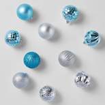 100ct Christmas Ornament Set Light Blue & Silver - Wondershop™