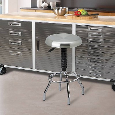 ErgoSwivel Modern Silver Stainless Steel Adjustable Lab Stool