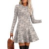 Ribbed Knit Sweater Dress for Women, Long Sleeve Crew Neck Fit and Flare A-Line Dress for Fall and Winter, Casual Office Wear - 2 of 4