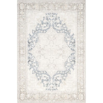 Nuloom Emely Medallion Pet Friendly Machine Washable Area Rug, 3' x 5', Beige