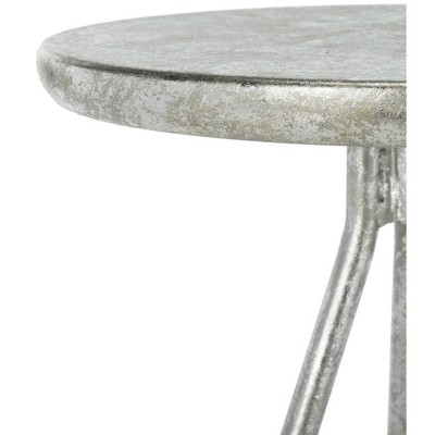 Transitional 30'' Silver Leaf Metal Backless Bar Stool