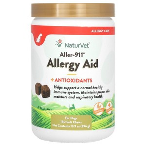 NaturVet Aller-911, Allergy Aid + Antioxidants, For Dogs, 180 Soft Chews, 13.9 oz (396 g) - 1 of 3