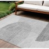 Gray Silver And Ivory Geometric Washable Indoor Outdoor Area Rug - 2 of 4